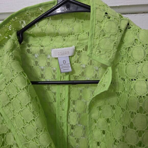 Chico's neon green bright summer blazer womens size 0 / XS - Picture 5 of 8